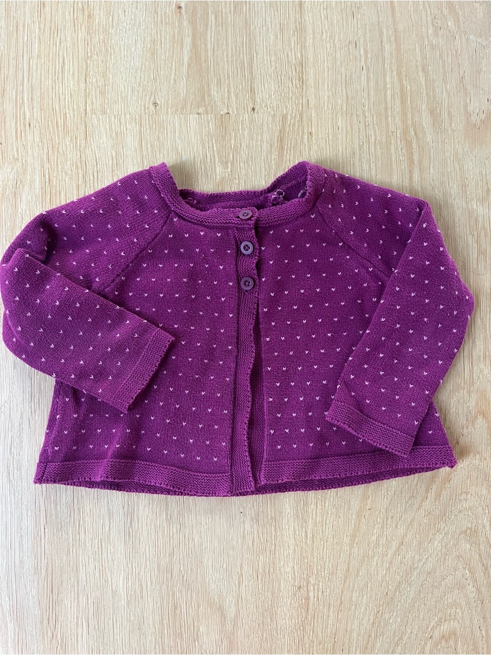 Tea Collection Purple Dot Knit Cardigan
